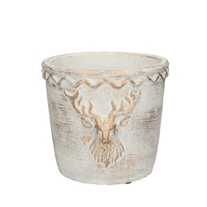 Christmas Ceramics Reindeer pot d15*14cm