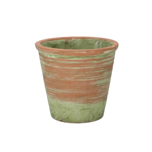 Cement Pot Oud Groen Rood 20x18cm Nm