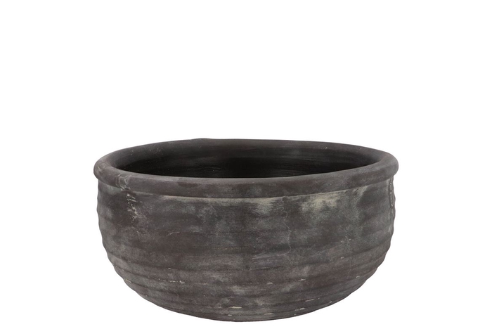 <h4>Gamla Grey Bowl Structure Stripe 25x25x15cm</h4>