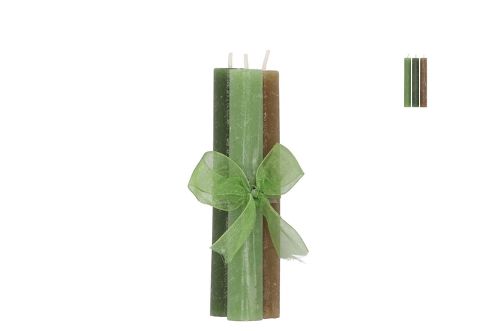 <h4>Candle Frosty Taper Green Mix 2x15cm</h4>