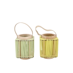 Cruz Yellow Pistache Lantern Square Ass 11x14x17cm