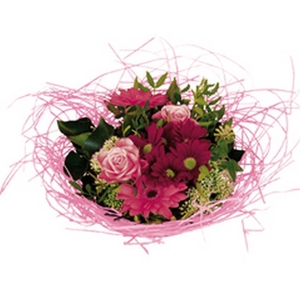 Bouquet holder woody 25cm pink