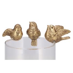 Deco Hanging Birds Gold 6x5x7cm