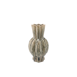 Garlic Green Active Glaze High Vase 17x30cm