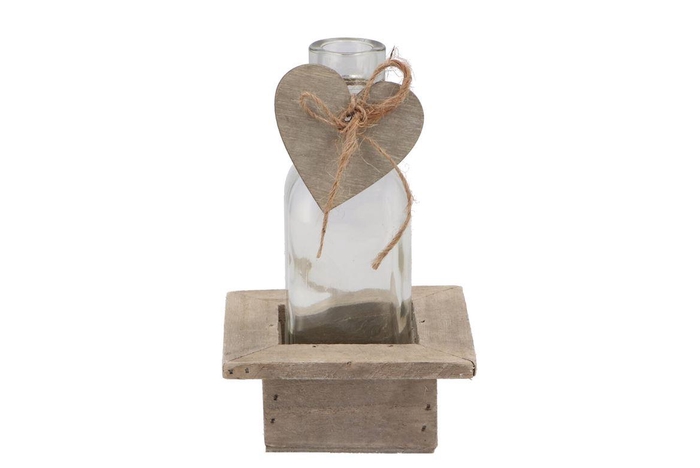 <h4>Love Wood Tray 1x Bottle White 10x10x16cm</h4>