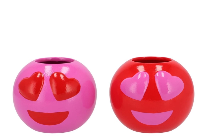 <h4>Smiley Lovely Red Mix Vase Ass 21x21x18cm</h4>