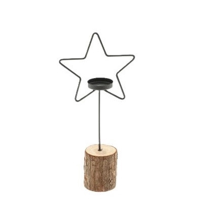<h4>Kerst Theelichthouder ster d15*33cm</h4>