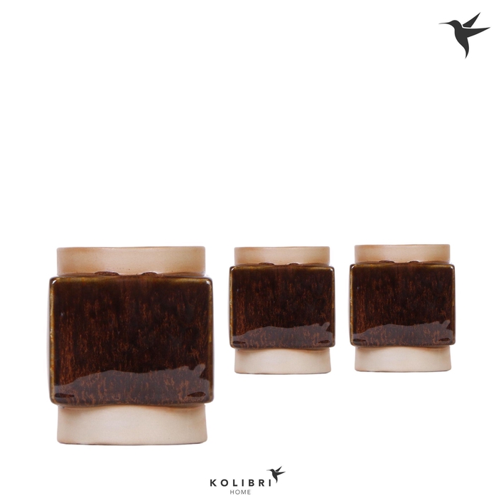 <h4>Kolibri Home Classy Cube pot brown</h4>