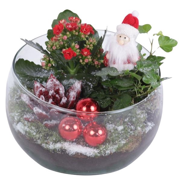 <h4>Christmas Arr. Indoor Glass Bowl Vase Ø20cm 3PP</h4>