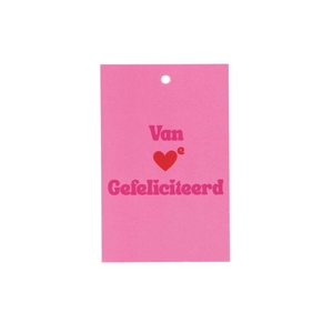 Gift Bouquet Card Gefeliciteerd Pink 6x9cm P/25