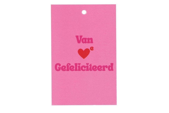 <h4>Gift Bouquet Card Gefeliciteerd Pink 6x9cm P/25</h4>
