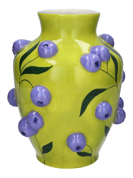 DF00-730380900 - Vase Blueberries d12/24.5xh30.3 purple/lime