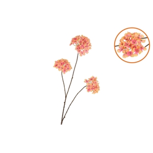 Silk Hydrangea X3 Orange 85cm