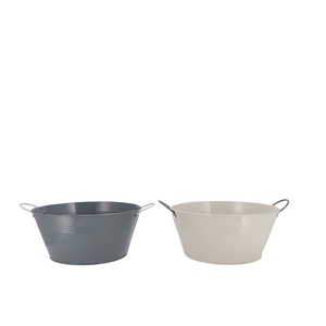 Zinc Basic Light Grey/dark Grey Ears Bowl 30x14cm