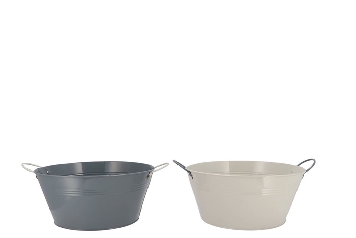 <h4>Zinc Basic Light Grey/dark Grey Ears Bowl 30x14cm</h4>