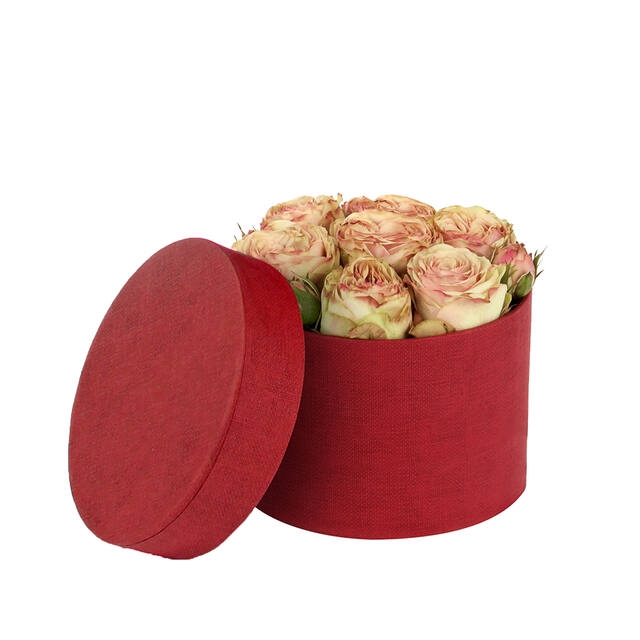 <h4>Hat box Fabric carton 14xH10cm red</h4>