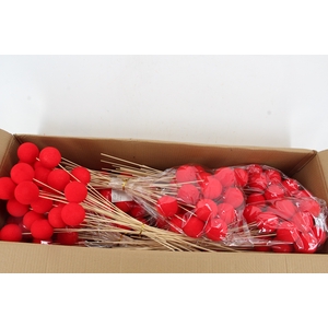 Stick Ball Flock Ø6cm Red