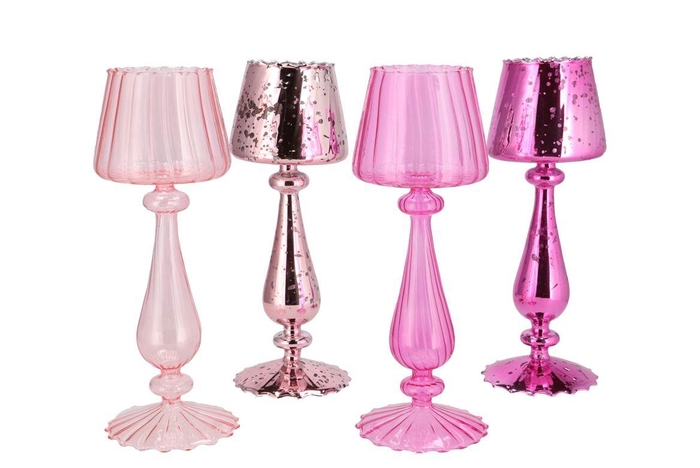<h4>Luce Jolly Pink T-light Holder Ass 11x11x28cm Nm</h4>
