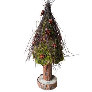 Kerst Mos boom fascine, anijs, 50 cm