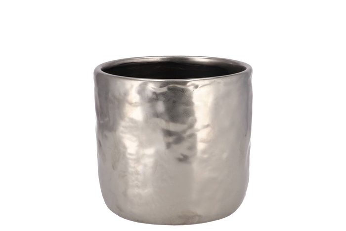 <h4>Iron Stone Silver Glazed Pot 12x11cm</h4>