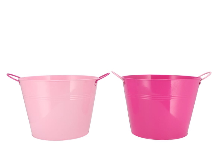 <h4>Zinc Basic Fuchsia/pink Ears Bucket 27x20cm</h4>