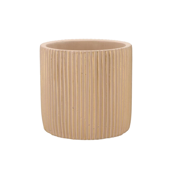 <h4>Stripes Sand Gold Cylinder Pot 15x14cm Nm</h4>