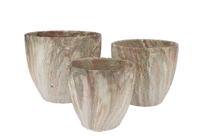 Monty Sand Pot Rough S/3 25x21/21x18/16x15cm