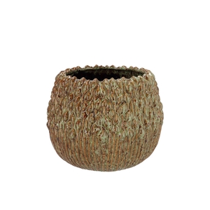 Quinty Brown Pot Active Glaze 17x17x14cm
