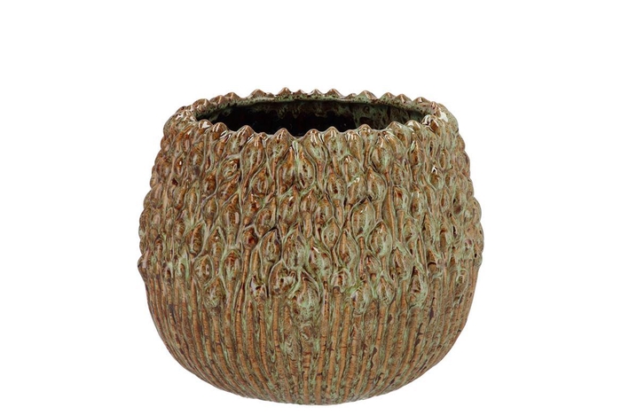 <h4>Quinty Brown Pot Active Glaze 17x17x14cm</h4>