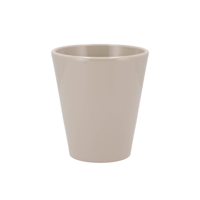 <h4>Ceramic Shiny Taupe Pot Orchid 15x15cm Nm</h4>