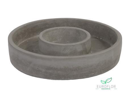 CEMENT FLOWERPOT WREATH NATURAL D20X4CM