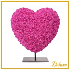 <h4>Hart DELUXE op standaard 25cm fuchia roze in luxe cadeauverpakking !!!</h4>