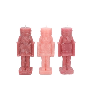 Candle Frosty Nutcracker Sweets Pink Mix 6x6x16cm