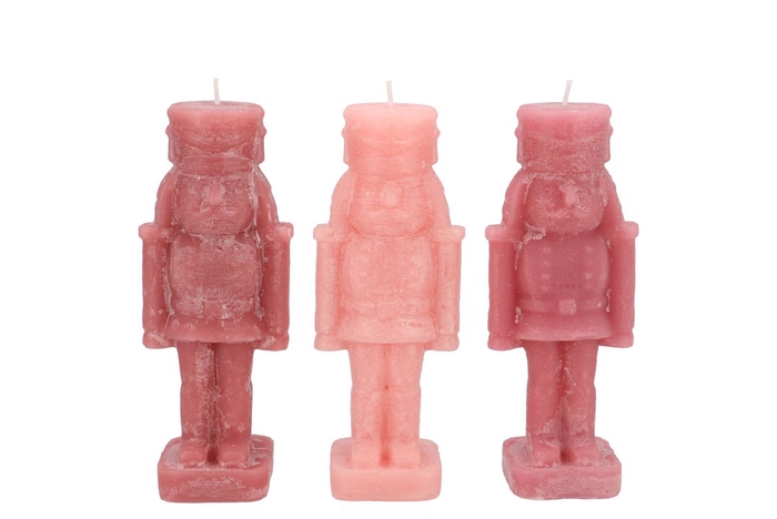 <h4>Candle Frosty Nutcracker Sweets Pink Mix 6x6x16cm</h4>