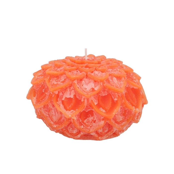 <h4>Candle Dahlia Orange 12x8cm</h4>