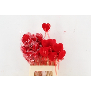 Stick Heart Fl.Red+Ribbon