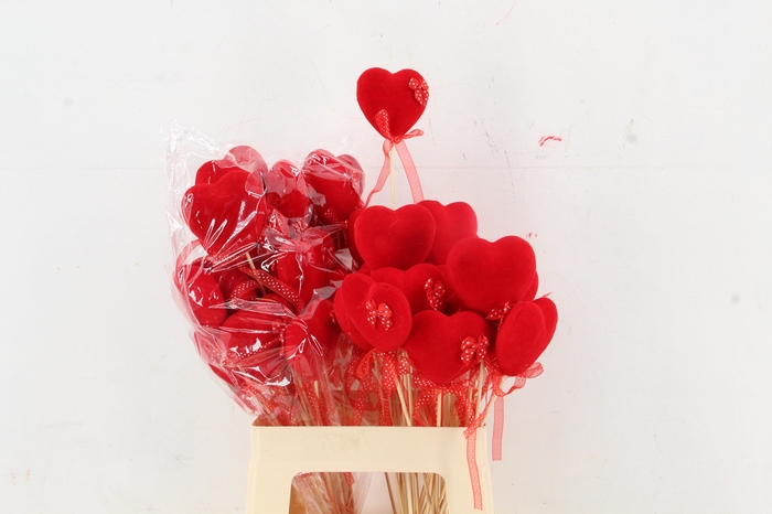 <h4>Stick Heart Fl.Red+Ribbon</h4>