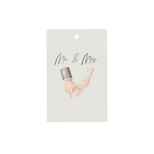 Gift Bouquet Card Mr & Ms White 6x9cm P/25