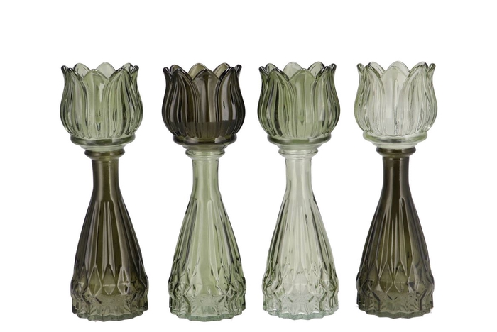 Bicolore Summer Green Mix Tulip Vase Ass 7x22cm Nm