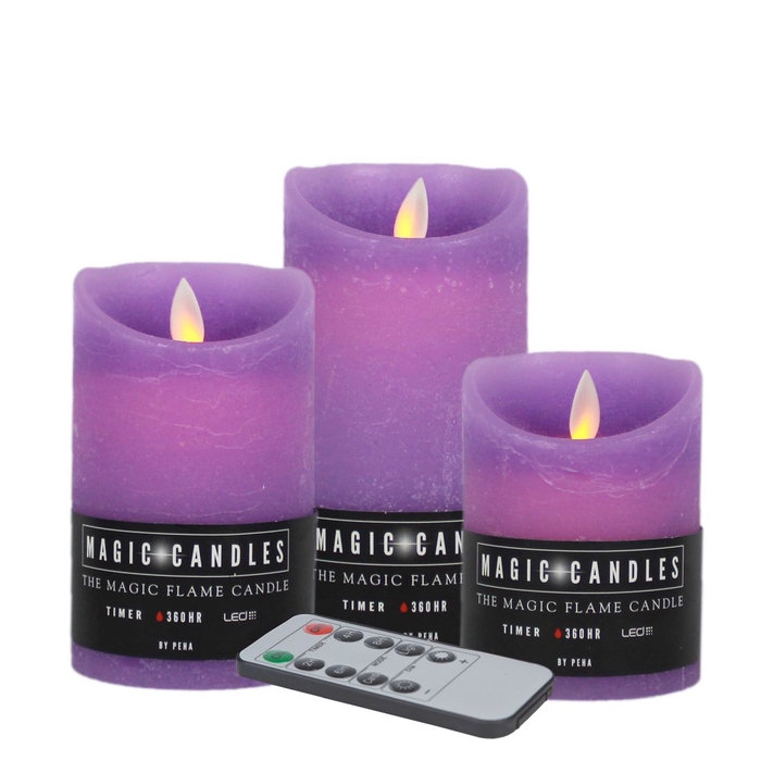 <h4>DF12-MB-20184 - Led candles remote set/3 lavend</h4>