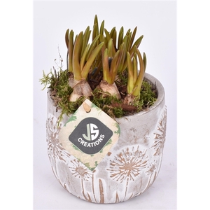 Cement pot bloemdecor 11,5cm