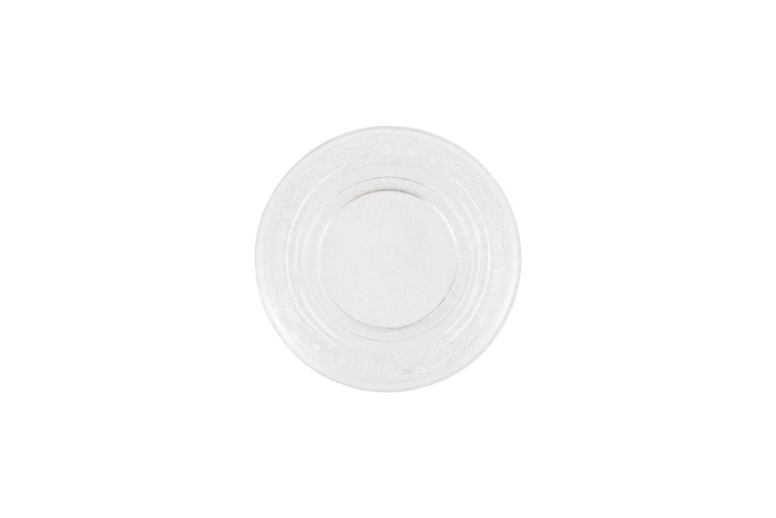 <h4>Dayah Transparent Glass Plate 18x2cm</h4>