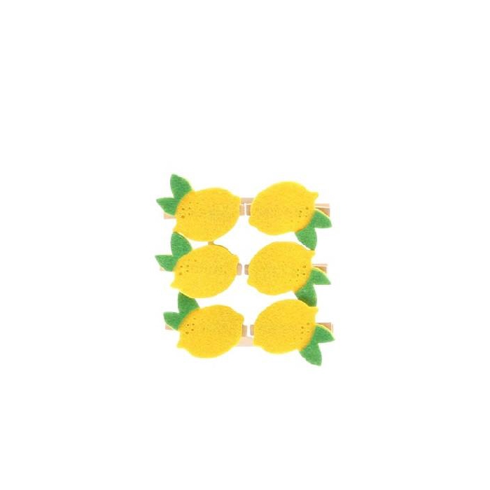 <h4>Decoratie Knijper lemon 4cm x6</h4>