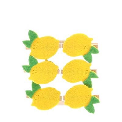 <h4>Decoratie Knijper lemon 4cm x6</h4>