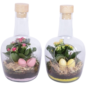 Easter Arr. Indoor Glass Vase with Hole Ø15cm 1PP