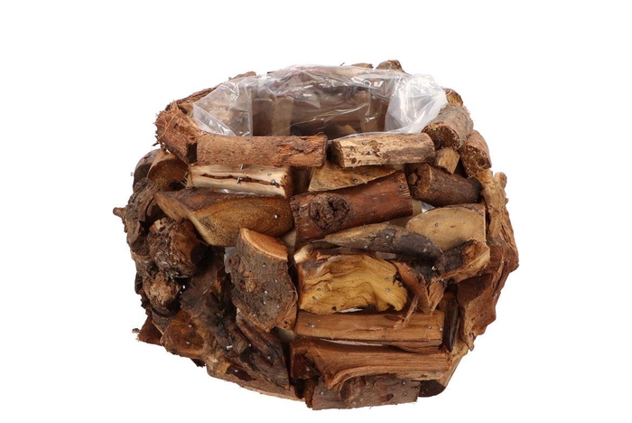 Nature Planter Driftwood Pot Natural 20x14cm