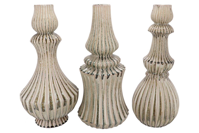 <h4>Mika Nordic Green Vase Curves Ass 28x57cm Nm</h4>