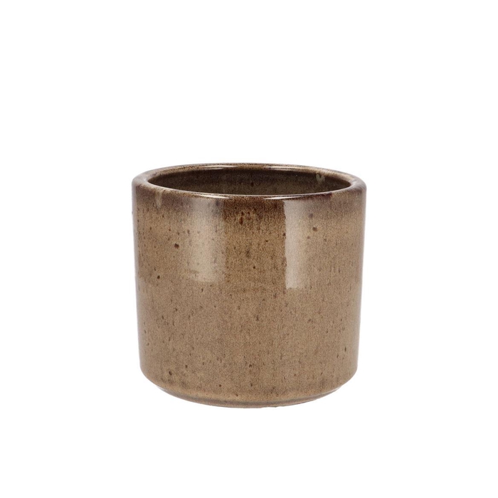 <h4>Javea Cilinder Pot Glazed Taupe 11x11cm</h4>