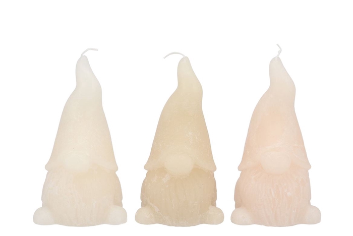 Candle Frosty Gnome Cozy Sand Mix 8x15cm