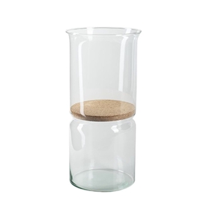 Glass Eco vase Duet+cork d15*35cm
